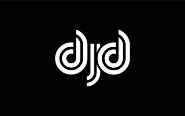 DJD Yaratıcı Eşsiz Modern Harf Logosu Tasarımı. Benzersiz bir harf dizaynına sahip stilize logo, soyut minimalist estetik ve modern cazibe sunar.
