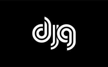 DJG Yaratıcı Eşsiz Modern Harf Logosu Tasarımı. Benzersiz bir harf dizaynına sahip stilize logo, soyut minimalist estetik ve modern cazibe sunar.