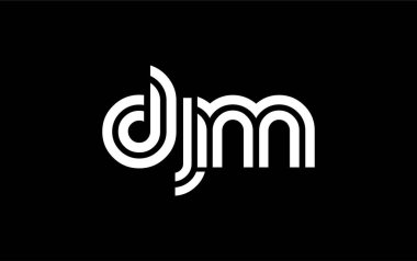 DJM Yaratıcı Eşsiz Modern Harf Logosu Tasarımı. Benzersiz bir harf dizaynına sahip stilize logo, soyut minimalist estetik ve modern cazibe sunar.