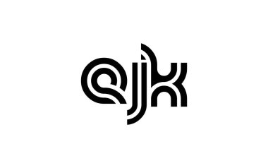 EJK Yaratıcı Eşsiz Modern Harf Logosu Tasarımı. Benzersiz bir harf dizaynına sahip stilize logo, soyut minimalist estetik ve modern cazibe sunar.