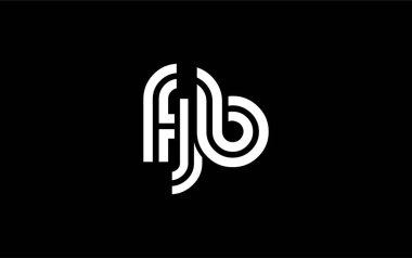 FJB Yaratıcı Eşsiz Modern Harf Logosu Tasarımı. Benzersiz bir harf dizaynına sahip stilize logo, soyut minimalist estetik ve modern cazibe sunar.
