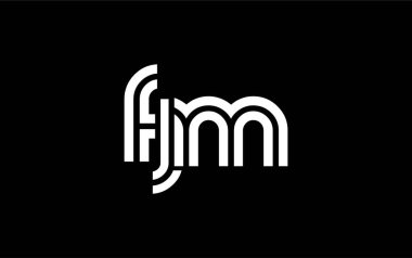 FJM Yaratıcı Eşsiz Modern Harf Logosu Tasarımı. Benzersiz bir harf dizaynına sahip stilize logo, soyut minimalist estetik ve modern cazibe sunar.