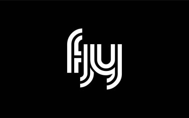 FJY Yaratıcı Eşsiz Modern Harf Logosu Tasarımı. Benzersiz bir harf dizaynına sahip stilize logo, soyut minimalist estetik ve modern cazibe sunar.