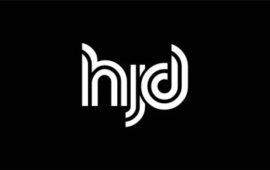 HJD Yaratıcı Eşsiz Modern Harf Logosu Tasarımı. Benzersiz bir harf dizaynına sahip stilize logo, soyut minimalist estetik ve modern cazibe sunar.