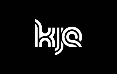 KJE Yaratıcı Eşsiz Modern Harf Logosu Tasarımı. Benzersiz bir harf dizaynına sahip stilize logo, soyut minimalist estetik ve modern cazibe sunar.
