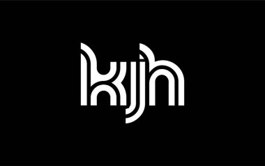 KJH Yaratıcı Eşsiz Modern Harf Logosu Tasarımı. Benzersiz bir harf dizaynına sahip stilize logo, soyut minimalist estetik ve modern cazibe sunar.