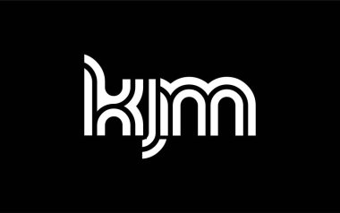 KJM Yaratıcı Eşsiz Modern Harf Logosu Tasarımı. Benzersiz bir harf dizaynına sahip stilize logo, soyut minimalist estetik ve modern cazibe sunar.
