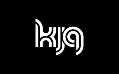 KJQ Yaratıcı Eşsiz Modern Harf Logosu Tasarımı. Benzersiz bir harf dizaynına sahip stilize logo, soyut minimalist estetik ve modern cazibe sunar.