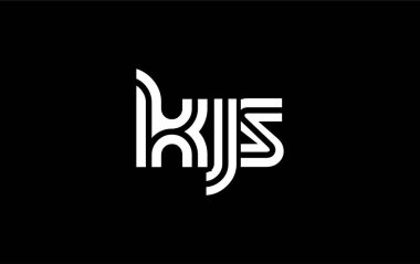 KJS Yaratıcı Eşsiz Modern Harf Logosu Tasarımı. Benzersiz bir harf dizaynına sahip stilize logo, soyut minimalist estetik ve modern cazibe sunar.