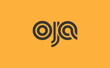 OJA Yaratıcı Eşsiz Modern Harf Logosu Tasarımı. Benzersiz bir harf dizaynına sahip stilize logo, soyut minimalist estetik ve modern cazibe sunar.