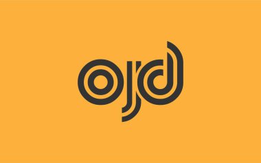 OJD Yaratıcı Eşsiz Modern Harf Logosu Tasarımı. Benzersiz bir harf dizaynına sahip stilize logo, soyut minimalist estetik ve modern cazibe sunar.
