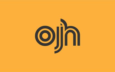 OJH Yaratıcı Eşsiz Modern Harf Logosu Tasarımı. Benzersiz bir harf dizaynına sahip stilize logo, soyut minimalist estetik ve modern cazibe sunar.