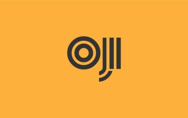 OJI Yaratıcı Eşsiz Modern Harf Logosu Tasarımı. Benzersiz bir harf dizaynına sahip stilize logo, soyut minimalist estetik ve modern cazibe sunar.