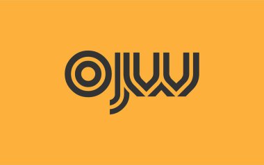 OJW Yaratıcı Eşsiz Modern Harf Logosu Tasarımı. Benzersiz bir harf dizaynına sahip stilize logo, soyut minimalist estetik ve modern cazibe sunar.