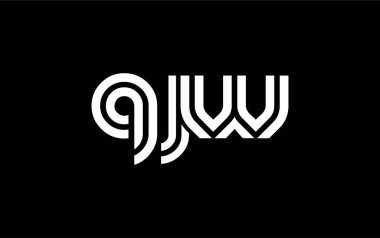 QJW Yaratıcı Eşsiz Modern Harf Logosu Tasarımı. Benzersiz bir harf dizaynına sahip stilize logo, soyut minimalist estetik ve modern cazibe sunar.