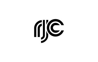 RJC Yaratıcı Eşsiz Modern Harf Logosu Tasarımı. Benzersiz bir harf dizaynına sahip stilize logo, soyut minimalist estetik ve modern cazibe sunar.