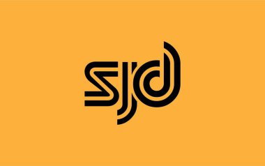SJD Yaratıcı Eşsiz Modern Harf Logosu Tasarımı. Benzersiz bir harf dizaynına sahip stilize logo, soyut minimalist estetik ve modern cazibe sunar.