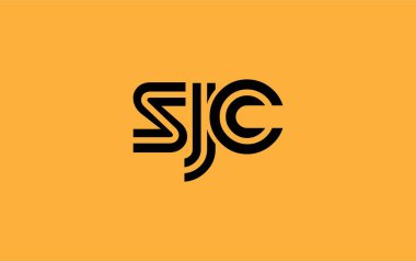 SJC Yaratıcı Eşsiz Modern Harf Logosu Tasarımı. Benzersiz bir harf dizaynına sahip stilize logo, soyut minimalist estetik ve modern cazibe sunar.