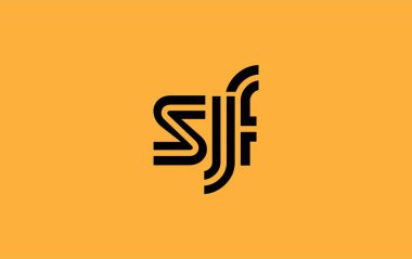 SJF Yaratıcı Eşsiz Modern Harf Logosu Tasarımı. Benzersiz bir harf dizaynına sahip stilize logo, soyut minimalist estetik ve modern cazibe sunar.