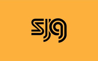 SJG Yaratıcı Eşsiz Modern Harf Logosu Tasarımı. Benzersiz bir harf dizaynına sahip stilize logo, soyut minimalist estetik ve modern cazibe sunar.