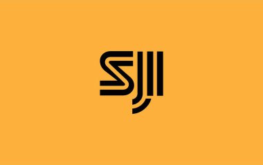 SJI Yaratıcı Eşsiz Modern Harf Logosu Tasarımı. Benzersiz bir harf dizaynına sahip stilize logo, soyut minimalist estetik ve modern cazibe sunar.