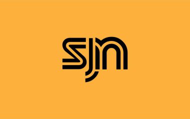 SJN Yaratıcı Eşsiz Modern Harf Logosu Tasarımı. Benzersiz bir harf dizaynına sahip stilize logo, soyut minimalist estetik ve modern cazibe sunar.