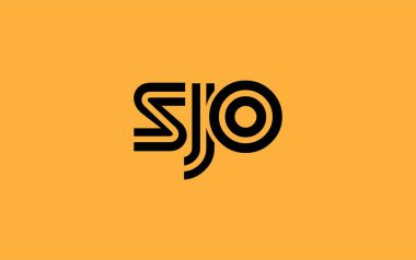 SJO Yaratıcı Eşsiz Modern Harf Logosu Tasarımı. Benzersiz bir harf dizaynına sahip stilize logo, soyut minimalist estetik ve modern cazibe sunar.
