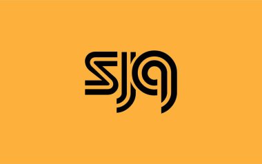 SJQ Yaratıcı Eşsiz Modern Harf Logosu Tasarımı. Benzersiz bir harf dizaynına sahip stilize logo, soyut minimalist estetik ve modern cazibe sunar.