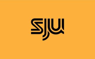 SJU Yaratıcı Eşsiz Modern Harf Logosu Tasarımı. Benzersiz bir harf dizaynına sahip stilize logo, soyut minimalist estetik ve modern cazibe sunar.