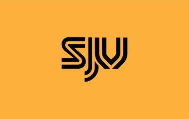 SJV Yaratıcı Eşsiz Modern Harf Logosu Tasarımı. Benzersiz bir harf dizaynına sahip stilize logo, soyut minimalist estetik ve modern cazibe sunar.