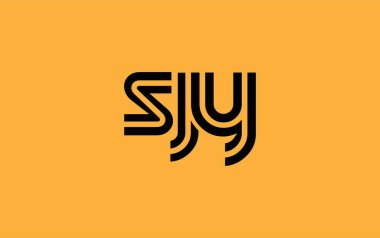 SJY Yaratıcı Eşsiz Modern Harf Logosu Tasarımı. Benzersiz bir harf dizaynına sahip stilize logo, soyut minimalist estetik ve modern cazibe sunar.