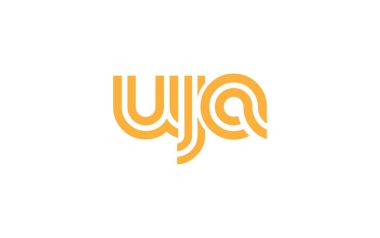 UJA Yaratıcı Eşsiz Modern Harf Logosu Tasarımı. Benzersiz bir harf dizaynına sahip stilize logo, soyut minimalist estetik ve modern cazibe sunar.
