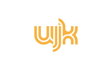 UJK Yaratıcı Eşsiz Modern Harf Logosu Tasarımı. Benzersiz bir harf dizaynına sahip stilize logo, soyut minimalist estetik ve modern cazibe sunar.