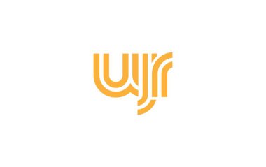 UJR Yaratıcı Eşsiz Modern Harf Logosu Tasarımı. Benzersiz bir harf dizaynına sahip stilize logo, soyut minimalist estetik ve modern cazibe sunar.