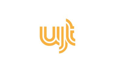 UJT Yaratıcı Eşsiz Modern Harf Logosu Tasarımı. Benzersiz bir harf dizaynına sahip stilize logo, soyut minimalist estetik ve modern cazibe sunar.