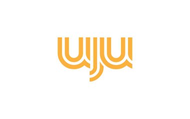 UJU Yaratıcı Eşsiz Modern Harf Logosu Tasarımı. Benzersiz bir harf dizaynına sahip stilize logo, soyut minimalist estetik ve modern cazibe sunar.