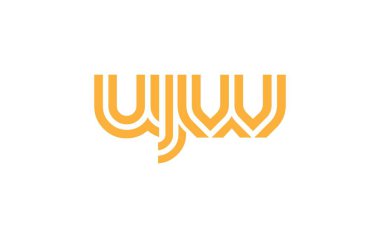 UJW Yaratıcı Eşsiz Modern Harf Logosu Tasarımı. Benzersiz bir harf dizaynına sahip stilize logo, soyut minimalist estetik ve modern cazibe sunar.