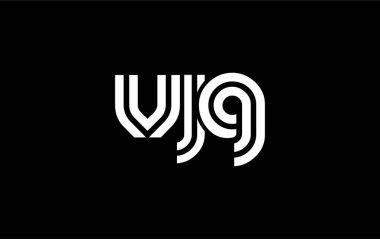 VJG Yaratıcı Eşsiz Modern Harf Logosu Tasarımı. Benzersiz bir harf dizaynına sahip stilize logo, soyut minimalist estetik ve modern cazibe sunar.