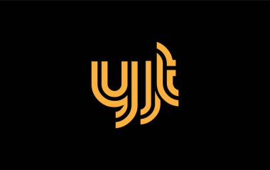 YJT Yaratıcı Eşsiz Modern Harf Logosu Tasarımı. Benzersiz bir harf dizaynına sahip stilize logo, soyut minimalist estetik ve modern cazibe sunar.