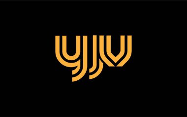 YJV Yaratıcı Eşsiz Modern Harf Logosu Tasarımı. Benzersiz bir harf dizaynına sahip stilize logo, soyut minimalist estetik ve modern cazibe sunar.