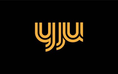 YJU Yaratıcı Eşsiz Modern Harf Logosu Tasarımı. Benzersiz bir harf dizaynına sahip stilize logo, soyut minimalist estetik ve modern cazibe sunar.