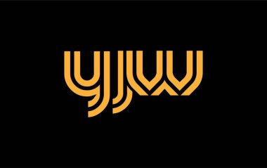 YJW Yaratıcı Eşsiz Modern Harf Logosu Tasarımı. Benzersiz bir harf dizaynına sahip stilize logo, soyut minimalist estetik ve modern cazibe sunar.