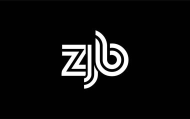 ZJB Yaratıcı Eşsiz Modern Harf Logosu Tasarımı. Benzersiz bir harf dizaynına sahip stilize logo, soyut minimalist estetik ve modern cazibe sunar.