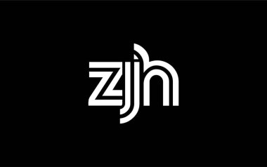 ZJH Yaratıcı Eşsiz Modern Harf Logosu Tasarımı. Benzersiz bir harf dizaynına sahip stilize logo, soyut minimalist estetik ve modern cazibe sunar.