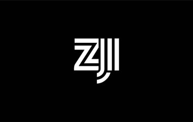 ZJI Yaratıcı Eşsiz Modern Harf Logosu Tasarımı. Benzersiz bir harf dizaynına sahip stilize logo, soyut minimalist estetik ve modern cazibe sunar.