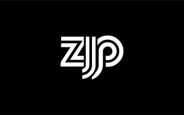 ZJP Yaratıcı Eşsiz Modern Harf Logosu Tasarımı. Benzersiz bir harf dizaynına sahip stilize logo, soyut minimalist estetik ve modern cazibe sunar.