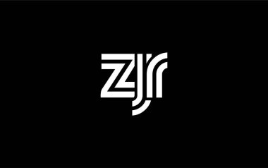 ZJR Yaratıcı Eşsiz Modern Harf Logosu Tasarımı. Benzersiz bir harf dizaynına sahip stilize logo, soyut minimalist estetik ve modern cazibe sunar.