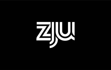 ZJU Yaratıcı Eşsiz Modern Harf Logosu Tasarımı. Benzersiz bir harf dizaynına sahip stilize logo, soyut minimalist estetik ve modern cazibe sunar.