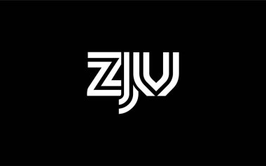 ZJV Yaratıcı Eşsiz Modern Harf Logosu Tasarımı. Benzersiz bir harf dizaynına sahip stilize logo, soyut minimalist estetik ve modern cazibe sunar.