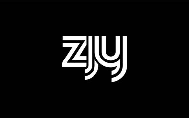ZJY Yaratıcı Eşsiz Modern Harf Logosu Tasarımı. Benzersiz bir harf dizaynına sahip stilize logo, soyut minimalist estetik ve modern cazibe sunar.